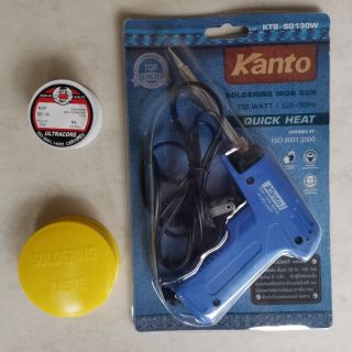 หัวแร้ง บัดกรี Kanto​ 30-130W เพิ่มตะกั๋ว​ บัดกรี​ นำ้ยาUltracore 2เมตร   แล้งบัดกรี​ แบบปืน