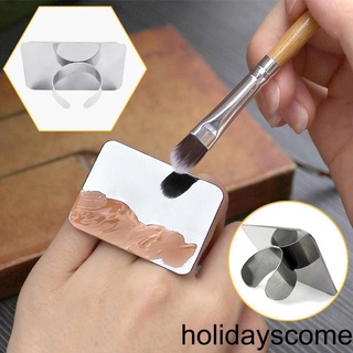 [HCLM] Nail Makeup Palette Portable Stainless Steel Ring Square Cosmetic Mixing Palette Makeup Tools for Mixing