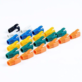 บูทคอบหัวแลน Boot RJ45 Cat6 100หัว (มีสีขาวกับสีดำ)