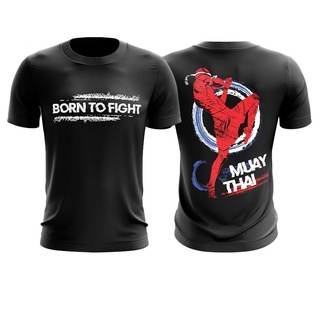 พร้อมส่ง เสื้อยืดผ้าไหม พิมพ์ลาย Dr Tactical baju taktikal born to fight muay thai สําหรับผู้ชาย และผู้หญิง