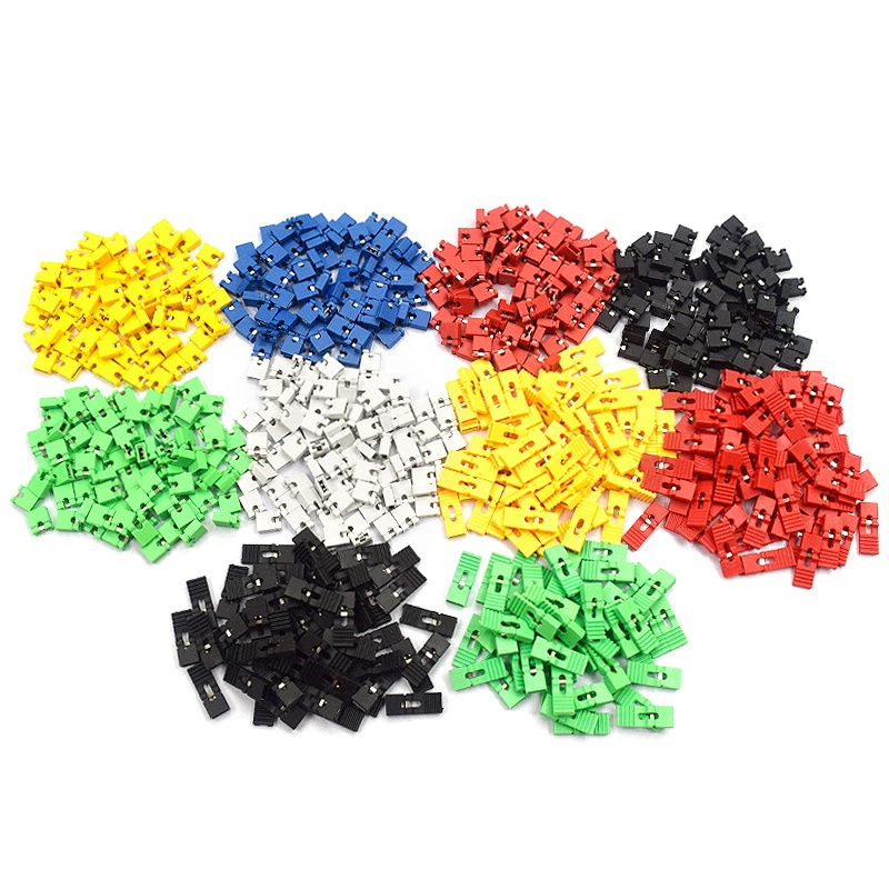 [ราคา 100 ชิ้น] Jumper Cap Short Circuit Cap Pin Header Short Circuit Block Opening Closed Connection Block Long Handle Cap 2.54/2.0/127mm