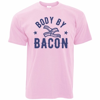 เสื้อยืดวินเทจขายดี เสื้อยืดลําลอง แขนสั้น พิมพ์ลายโลโก้ Noelty Food Body By Bacon Joke Slogan EKafek71ELjipl90S-5XL