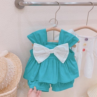 🌟เตรียมจัดส่ง🌟เสื้อผ้าเด็ก ชุดเด็กผู้หญิง เสื้อกล้าม + กางเกง ชุดทูพีซ