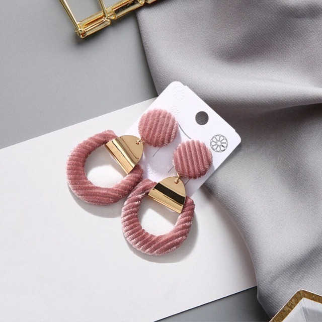 Pink Velvet Earrings