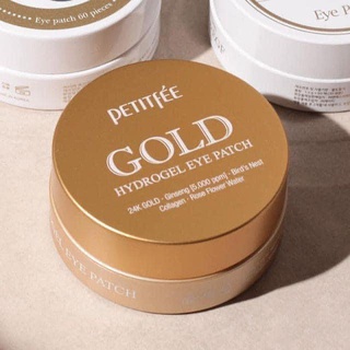 Petitfee Gold Hydrogel Eye Patch 60 ชิ้น  าส์กใต้ตาเนื้อไฮโดรเจลตัวฮิต ฟื้นบำรุงผิวรอบดวงตาให้นุ่มเนียน กระชับ