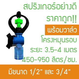 ราคาถูก (*5ตัว*) สปริงเกอร์ พร้อมวาล์วหมุนรอบตัว ระยะ 3.5-4 เมตร ไชโย