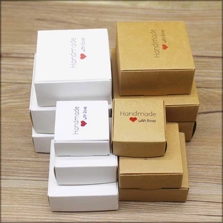 กล่องกระดาษแฮนด์เมดสีขาว / น้ําตาล / สีดํา 20 ชิ้น