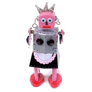 Kentoyshop (พร้อมส่ง) ของเล่นสังกะสีไขลานหุ่นผู้หญิงชุดชมพู Roxy Robot MS-866