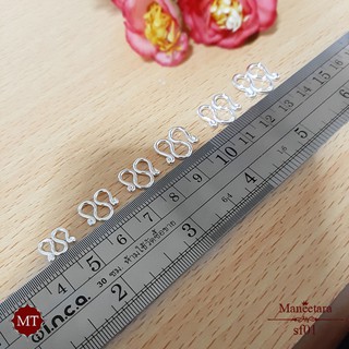 MT ตะขอเงินแท้ ตะขอ ตัวเอ็ม ( M ) สีเงิน และ สีทอง อะไหล่ ประดับเงินแท้ Solid 925 Sterling Silver M Hook (sf01) MT Jewelry มณีธารา