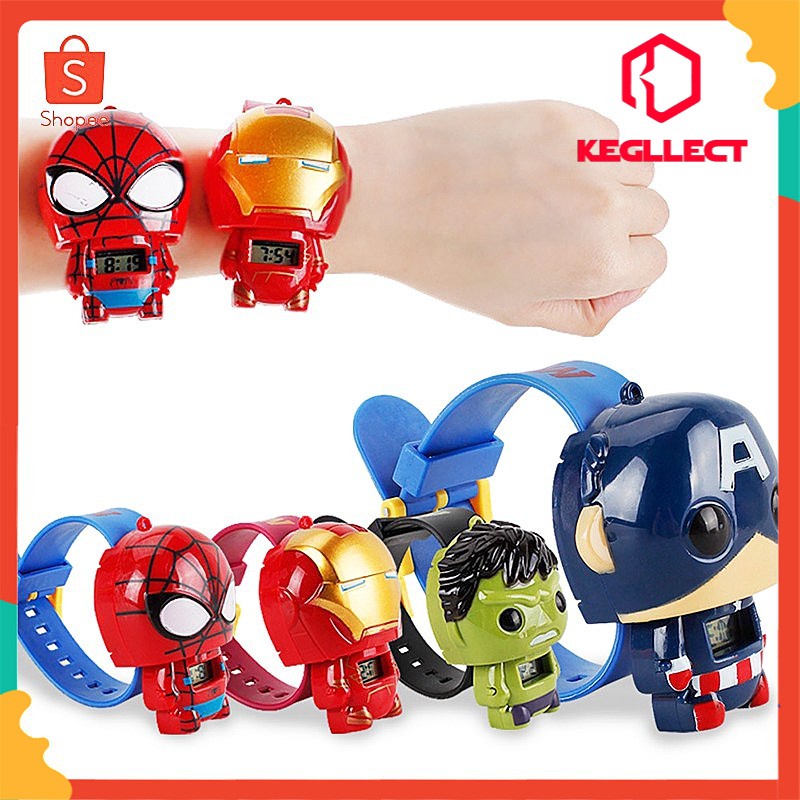 นาฬิกาเด็ก นาฬิกาข้อมือซูเปอร์ฮีโร่ การ์ตูน นาฬิกาข้อมืออิเล็กทรอนิกส์