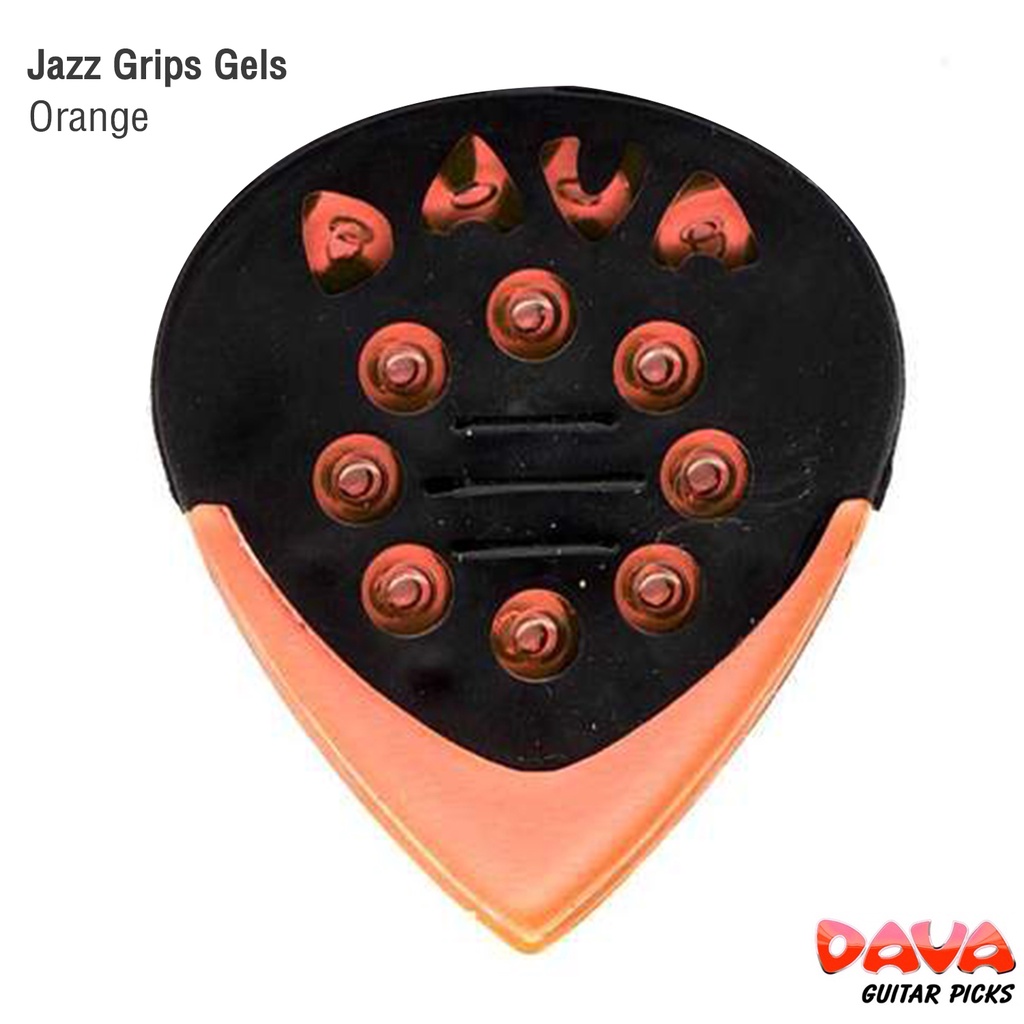 Dava Jazz Grip Tips Gels Pick ปิ๊กกีตาร์ (Orange) จับดีดได้กระชับด้วยวัสดุยาง ตัวปิ๊กทำจากวัสดุโพลีคาร์บอเนตเจล ** Made