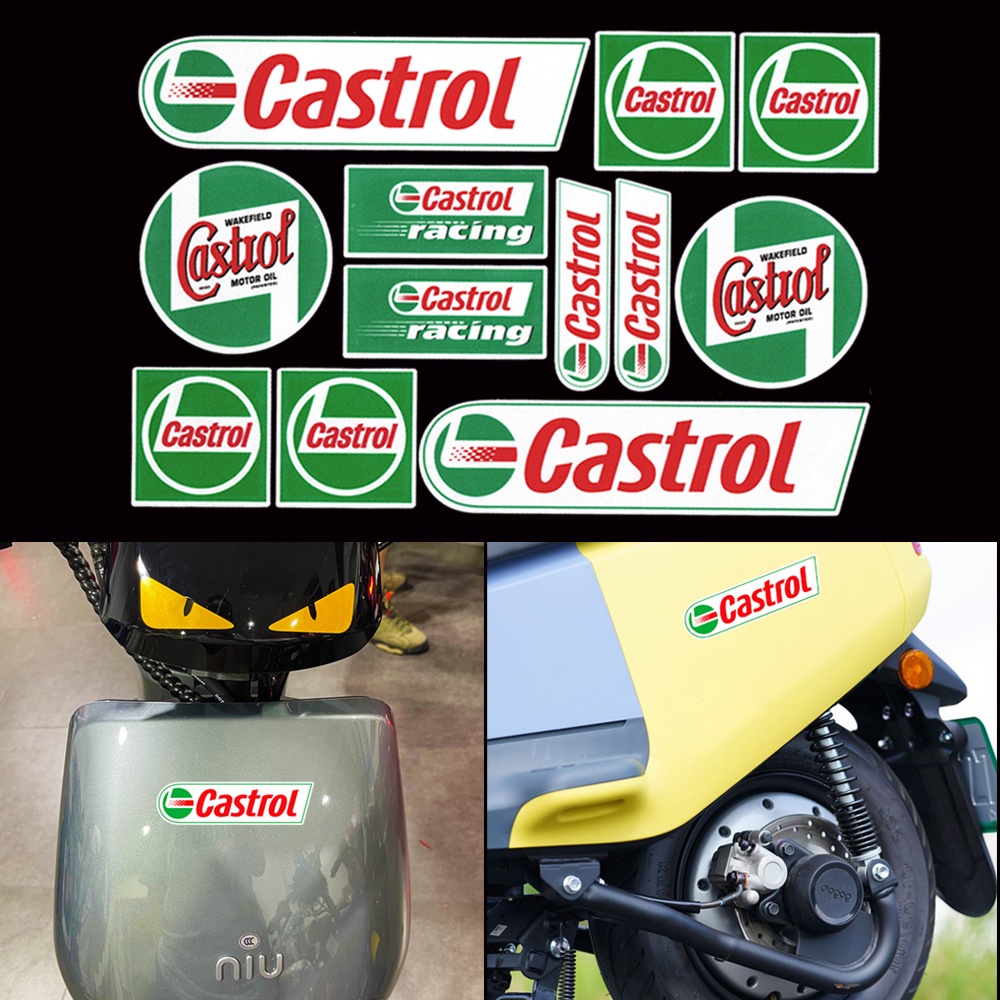 สติกเกอร์โลโก้ Castrol Sponsored สําหรับตกแต่งรถยนต์ รถจักรยานยนต์