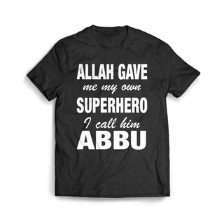 เสื้อผ้าผชเสื้อยืด พิมพ์ลายซุปเปอร์ฮีโร่ Allah Gave Me My Own I Call Him AbbuS-5XL