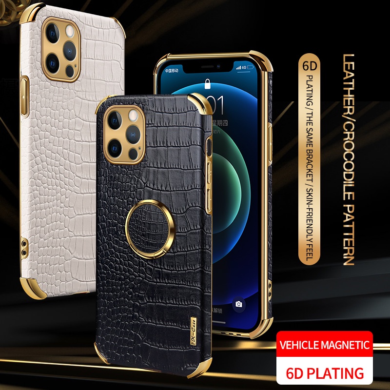 Samsung Galaxy A21s A02 A32 S10 Lite S10 Plus A22 Luxury Shockproof Crocodile Pattern Leather Soft Ring Phone Case