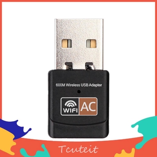 Tcuteit 600 Mbps Dual Band 2 . 4 G / 5 G Hz อะแดปเตอร์อินเตอร์เน็ตไร้สาย Lan Usb Pc Wifi 802 . 11ac