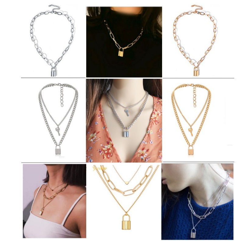 BBY แฟชั่นเกาหลีผู้หญิง Punk Hip Hop ล็อคสร้อยคอผู้หญิงผู้ชาย Retro