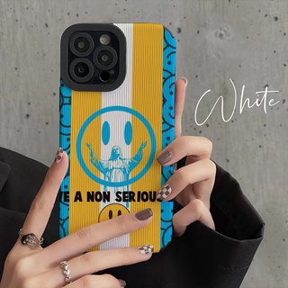 เคสป้องกันโทรศัพท์มือถือหนัง ลายหน้ายิ้ม หรูหรา สําหรับ iphone 13 Pro Max i13 13pro 11 Pro Max i11 X XR Xs Max 7plus 8plus 12Pro 12 Pro Max