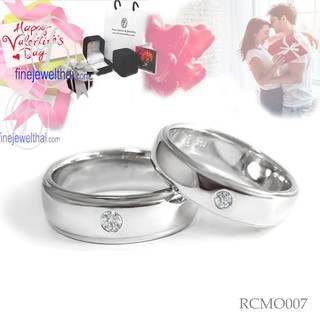 Finejewelthai แหวนเพชรแท้-แหวนคู่-แหวนทองคำขาว-แหวนแต่งงาน-Couple-Diamond-Silver-Ring - Valentine Gift92