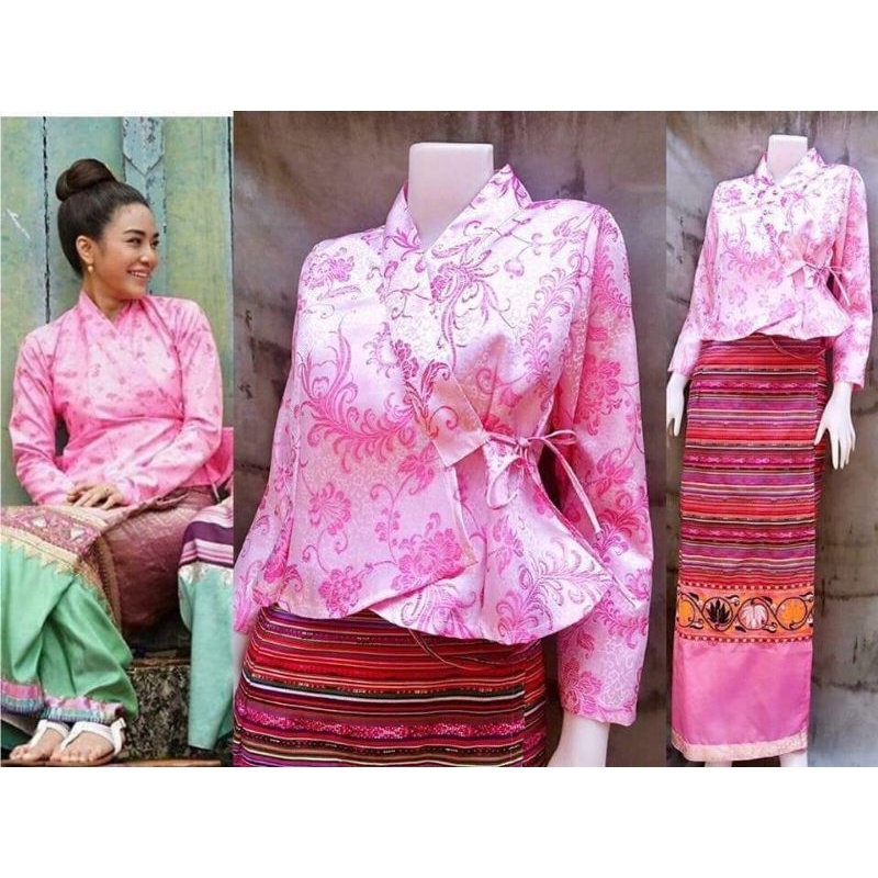เสื้อผ้าเจ้านาง ไทเขิน ผ้าแพรปังลิ้น (โทนสีชมพู )พร้อมส่ง390-790บาท*สอบถามก่อนสั่งซื้อ*