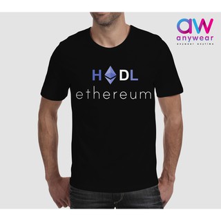 เสื้อยืด Brand Anywear ลาย HODL Ethereum รุ่น CCT001 ขาวและดำ