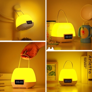 ไฟกลางคืนใหม่ ไฟนาฬิกาเห็ด ชาร์จใหม่ได้ LED สามสี  SB1283