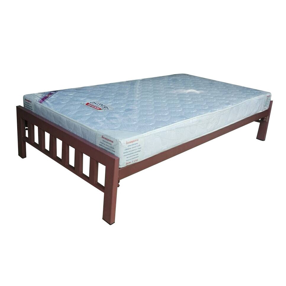 NK_Furniline 3.5ฟุต ฐานเตียงรับที่นอน3.5ฟุต เตียงเหล็กไร้ขาคั้มกลาง Single steel bed เตียงเหล็กหนา