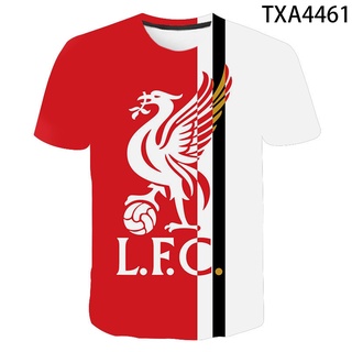 ใหม่ เสื้อยืดลําลอง แขนสั้น พิมพ์ลายกราฟฟิค liverpool 3 มิติ แนวสตรีท แฟชั่นฤดูร้อน สําหรับผู้ชาย และผู้หญิง