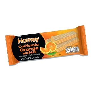 Homey โฮมมี เวเฟอร์ ไส้ครีมกลิ่นส้มแคลิฟอเนียร์ ขนาด 29g. จำนวน 12 ห่อ