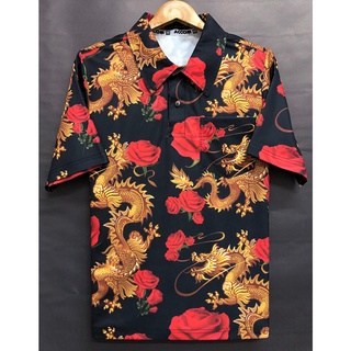 เสื้อ Polo ลายตรุษจีน มังกร ผ้าจูติไมโคร
