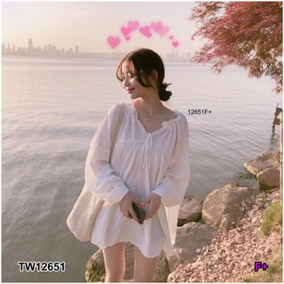 GN12651 **รบกวนสอบถามก่อนสั่งซื้อจ้า** เดรสรูดเชือกคอ