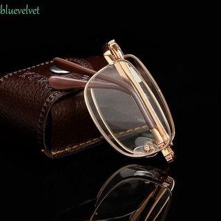 BLUEVELVET Outdoor Presbyopia Eyeglasses Travel With Glasses Case Folding Reading Glasses Vision Care Computer Eyeglasses Men Women Driving Reading Magnifying Foldable Presbyopic Eyewear