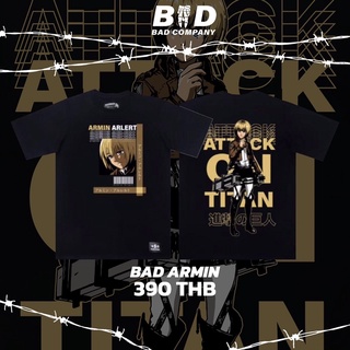 ใส่โค้ด AUGBAD60 ลดทันที 60.- Badcompany.th เสื้อยืดสตรีทสกรีนลาย "Armin" titan(ไททั่น) อนิเมะ