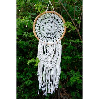 Dream Catcher ตาข่ายดักฝันร้าย เส้นผ่าศูนย์กลาง 32,40 ซม ถักแบบมาคราเม่