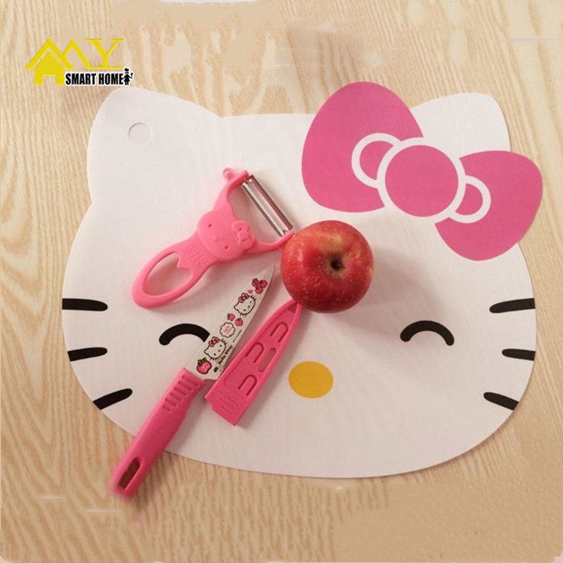 Hello Kitty เขียงพลาสติก กันลื่น อเนกประสงค์ สําหรับทําอาหารโดราเอมอน