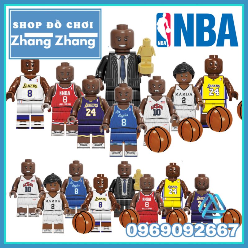 Nba American Basketball Player Model Puzzle รวม Kobe Bryant - Gianna Bryant Minifigures Kopf KF6117