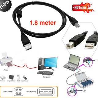 สาย usb printer cable AM BM v2.0  1.8m 3m 5m 10m (BLACK)