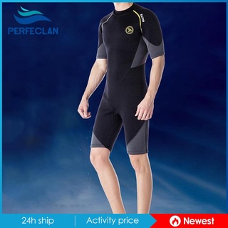 Men 1.5mm Wetsuit Shorty Swimwear Back Zip Neoprene for Diving Adult S