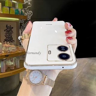 เคสโทรศัพท์ Plating Casing VIVO T1 T1x Y01 Y73 Y33T Y21T Y15S Y15A Y21 Y21S Y33S V23 V23E 4G 5G Straight Edge TPU Softcase Ultra Thin Handphone Case All-inclusive Camera Shockproof Back Cover เคส