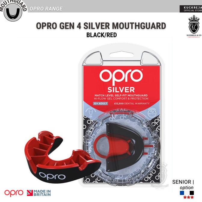 ฟันยาง Opro Gen 4 Silver - สีดํา/แดง