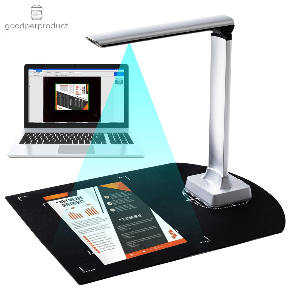 Aibecy G1000TS-R Portable Document Camera HD 12 Mega-pixels Capture ...