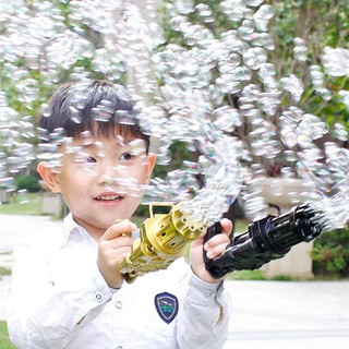 เครื่องเป่าฟอง ปืนเป่าฟอง เป่าฟอง Bubble Gun Gatling เครื่องทำ Bubbler ปืนยิงบับเบิ้ลลาย ใส่ถ่าน