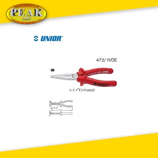 UNIOR 472/1VDE คีมปากเป็ด ด้ามแดงกันไฟฟ้า 1000 Volt (5.1/2นิ้ว และ 6.1/4 นิ้ว)