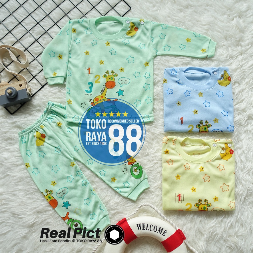 [SPY-RF37] TOKO RAYA 88, เสื้อผ้าเด็ก Set 3 - 18 เดือน, RED Giraffe FOREST DW Bike, ชุดนอนเด็กชายและ