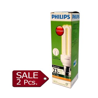 หลอดไฟ 23W แสงวอร์มไวท์ E27 PHILIPS (2 หลอด)