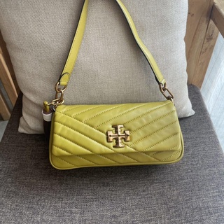 Tory burch chevron tassel underarm flap baguette bag with antique brass hardware