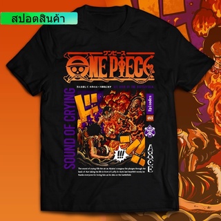 แฟชั่น เสื้อยืดแขนสั้นลําลอง ผ้าฝ้าย 100% พิมพ์ลายกราฟฟิค One Piece Ace Sound Of Crying พรีเมี่ยม