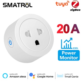 Smatrul อะแดปเตอร์ปลั๊กซ็อกเก็ตอัจฉริยะ ไร้สาย 20A 16A Tuya Zigbee US EU สําหรับ Google Home Alexa Tmall Genie