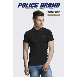 Police Bodysize  เสื้อโปโล ทรง Slim fit พอดีตัว สีขาว,ดำ,เทา,กรม ใส่ได้ทั้งผุ้ชาย/ผู้หญิง