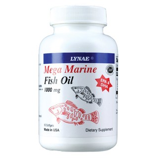 LYNAE Mega Marine Fish Oil 1000 mg Vitamin USA ไลเน่ 60 Softgels x 1 ขวด