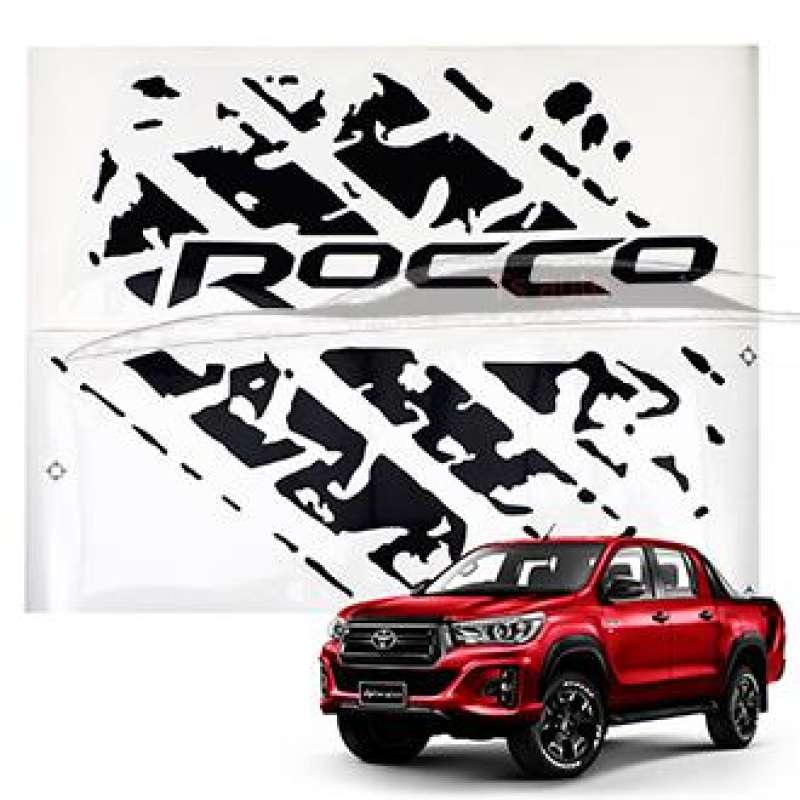 Sticker Rocco สีดำ สติ๊กเกอร์ ลาย ร็อคโค่ สีดำ Black ใส่ Toyota Revo Revo Rocco